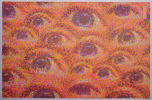 "Wall of Eyes" 3-color risograph print on 17 x 11 paper, limited edition of 100