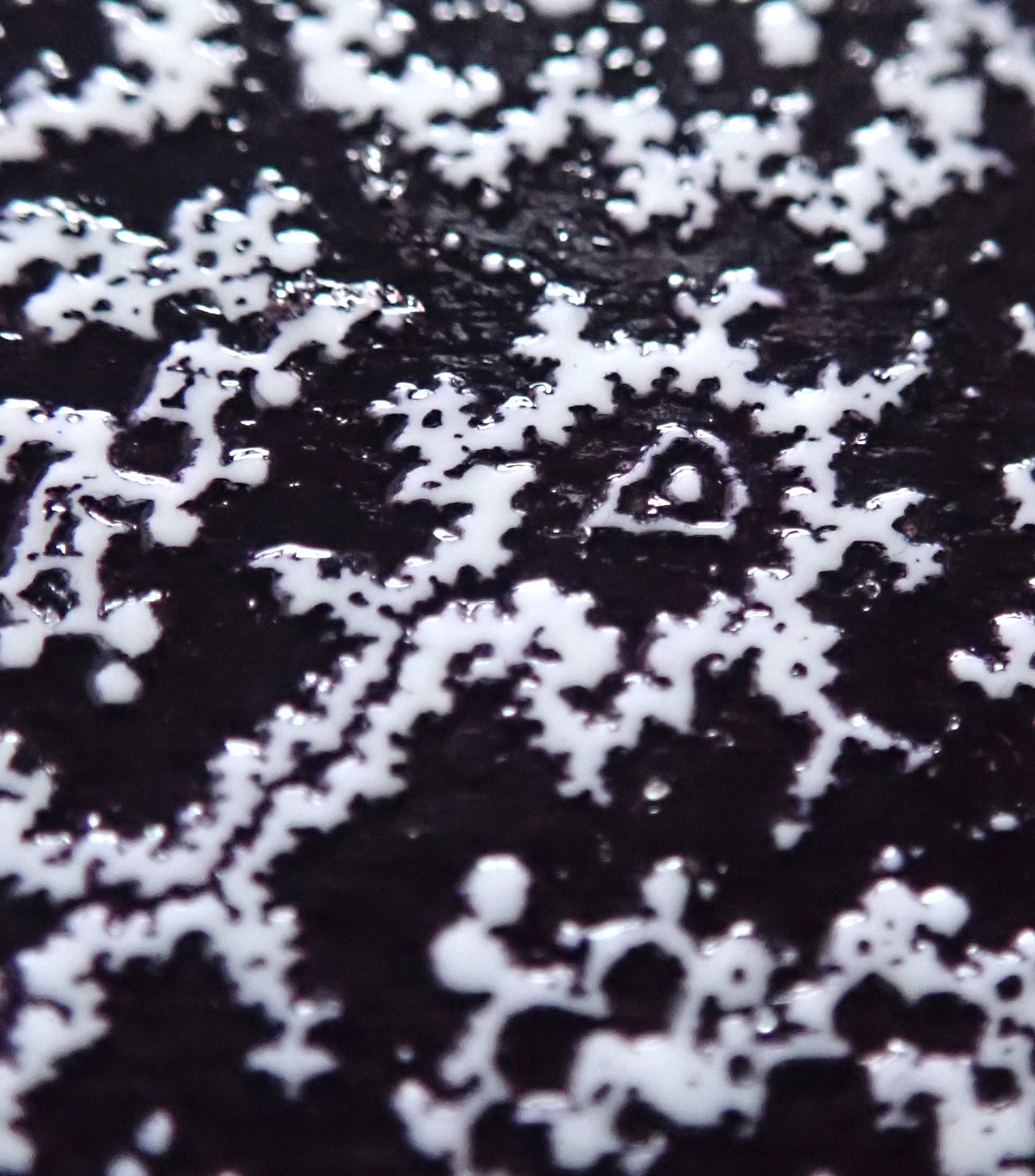 "Portrait of Benoit Mandelbrot" laser engraving and spray paint on Plexiglass, 2019, 24x30 inches