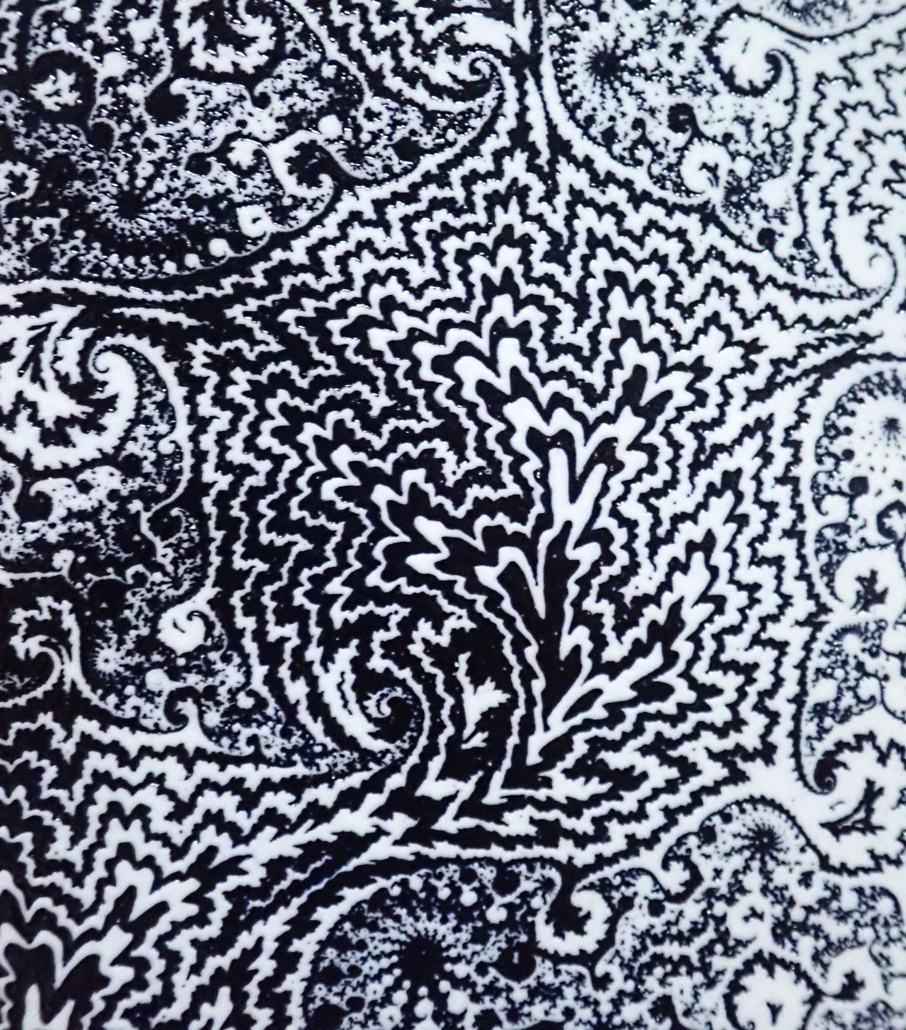 "Portrait of Benoit Mandelbrot" laser engraving and spray paint on Plexiglass, 2019, 24x30 inches