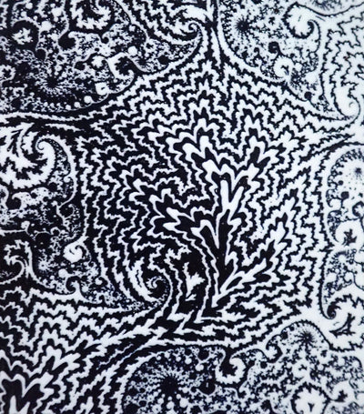 "Portrait of Benoit Mandelbrot" laser engraving and spray paint on Plexiglass, 2019, 24x30 inches