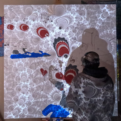 "Didymus" acrylic on canvas, 2025, 73x73 inches