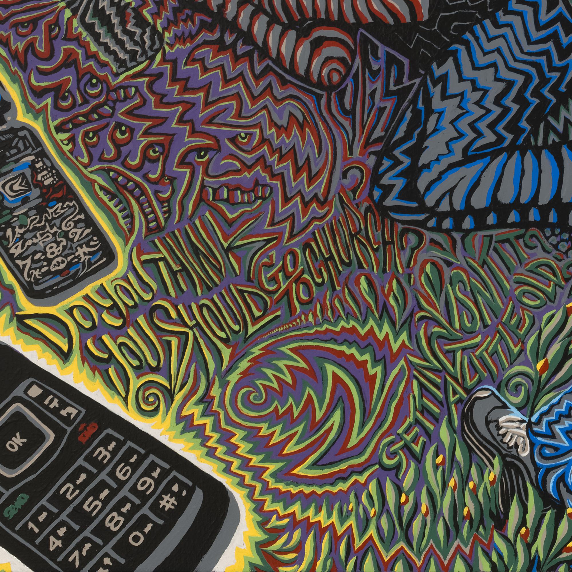 "Didymus" acrylic on canvas, 2025, 73x73 inches