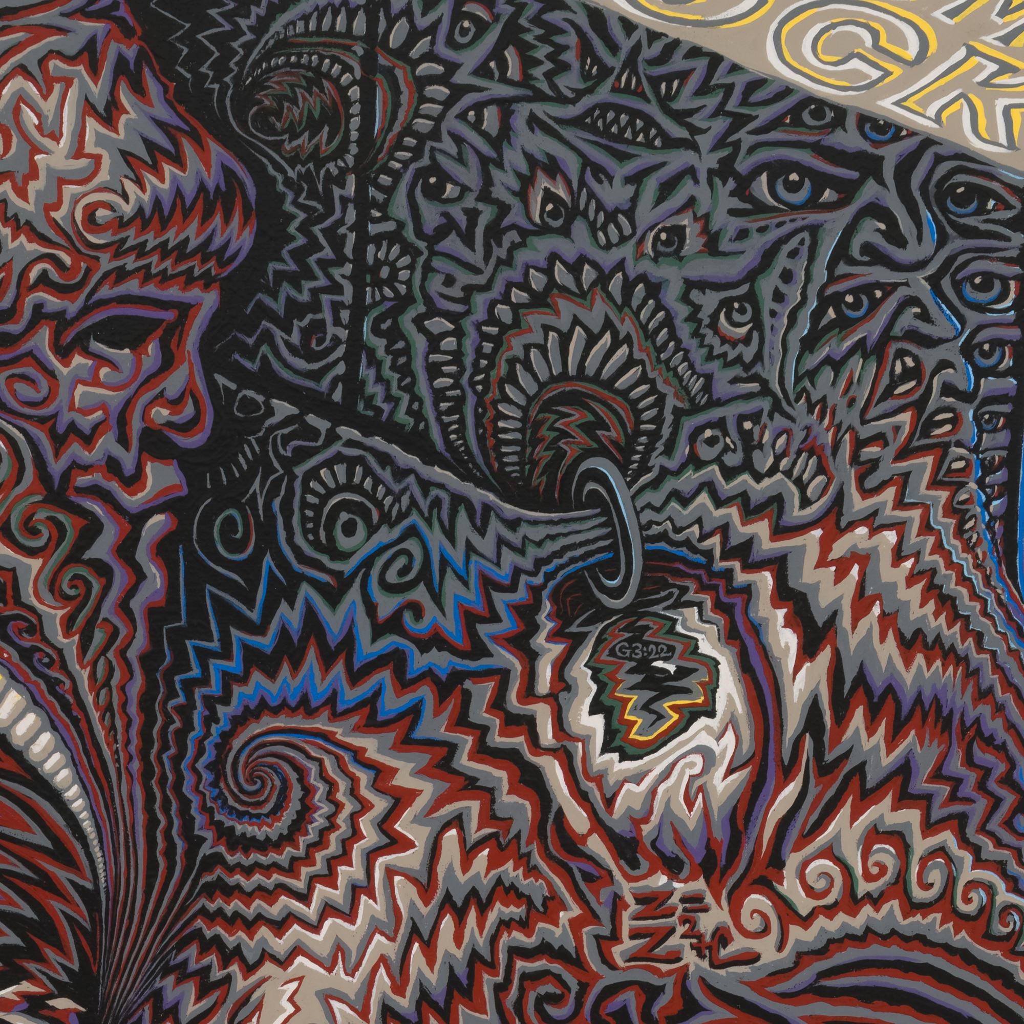 "Didymus" acrylic on canvas, 2025, 73x73 inches