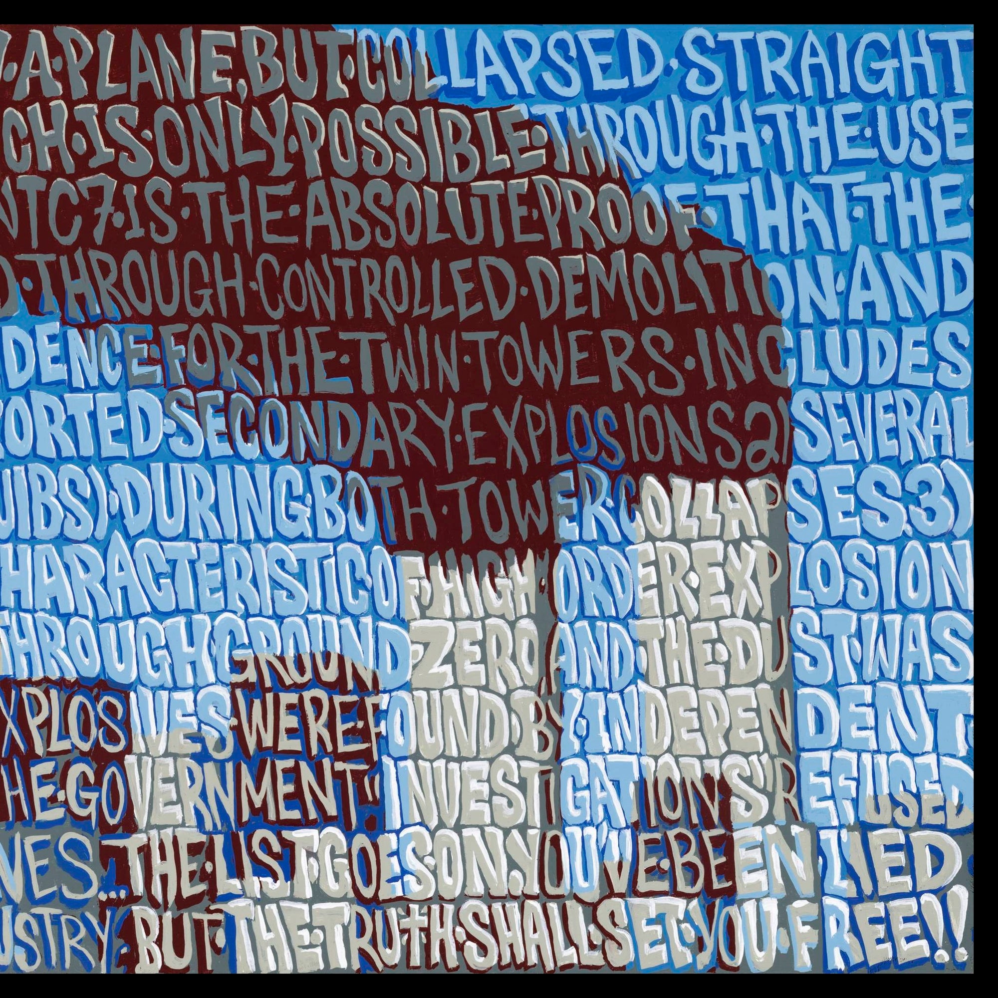 "Freedom" acrylic on wood panel, 2021, 39x19 inches (plus black floater frame)