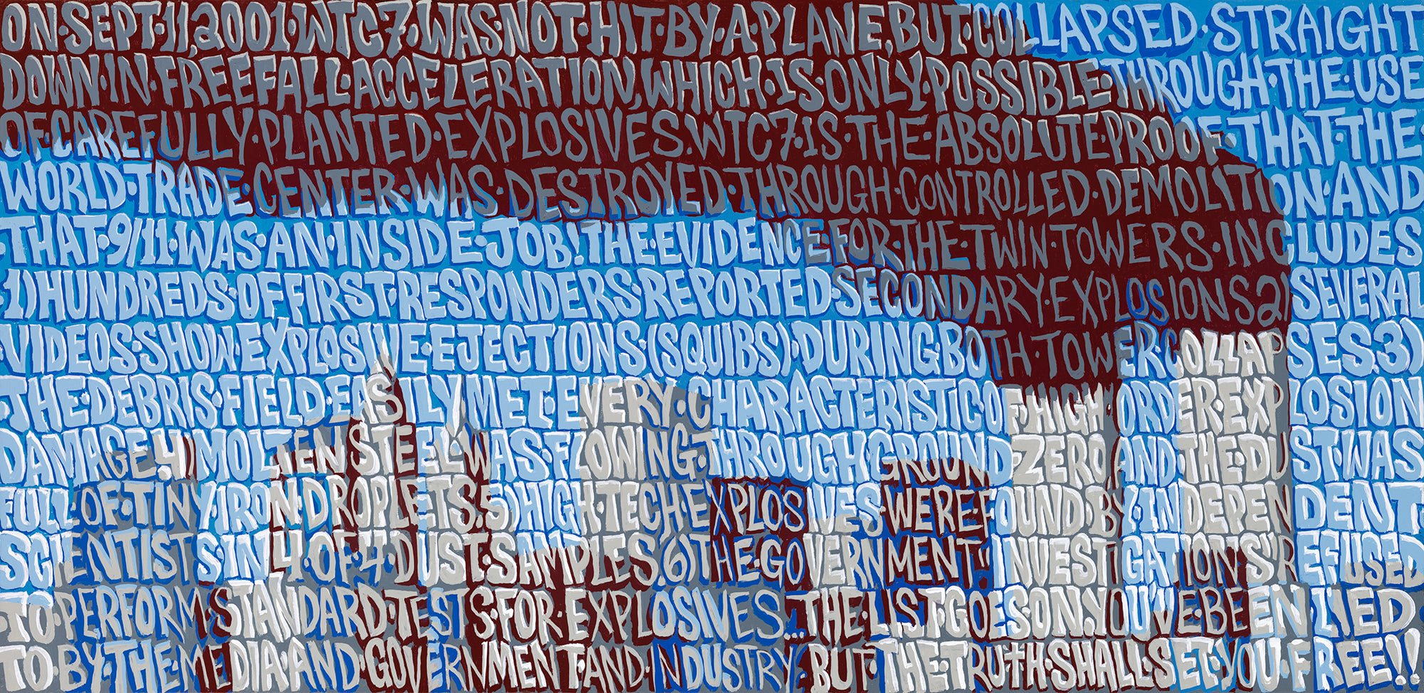 "Freedom" acrylic on wood panel, 2021, 39x19 inches (plus black floater frame)