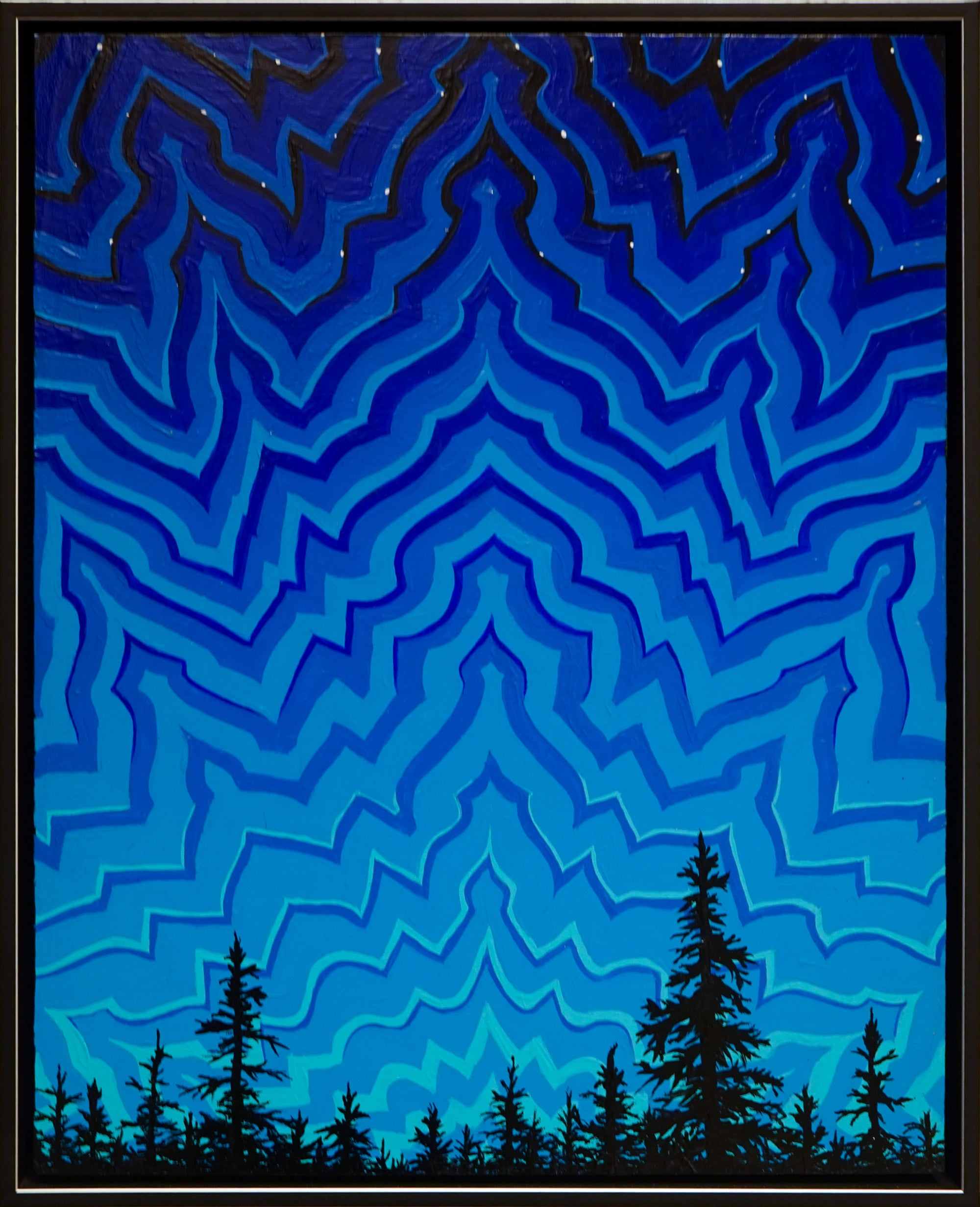 "4:30 AM in the Pacific Northwest" acrylic on wood panel, 2020, 16x20 inches