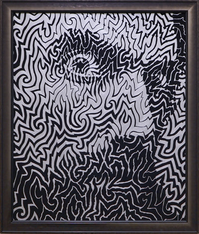 "Self Portrait" acrylic on wood panel, 2019, 26x31 inches