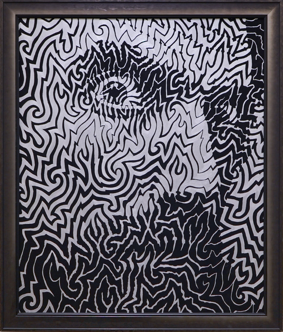 "Self Portrait" acrylic on wood panel, 2019, 26x31 inches