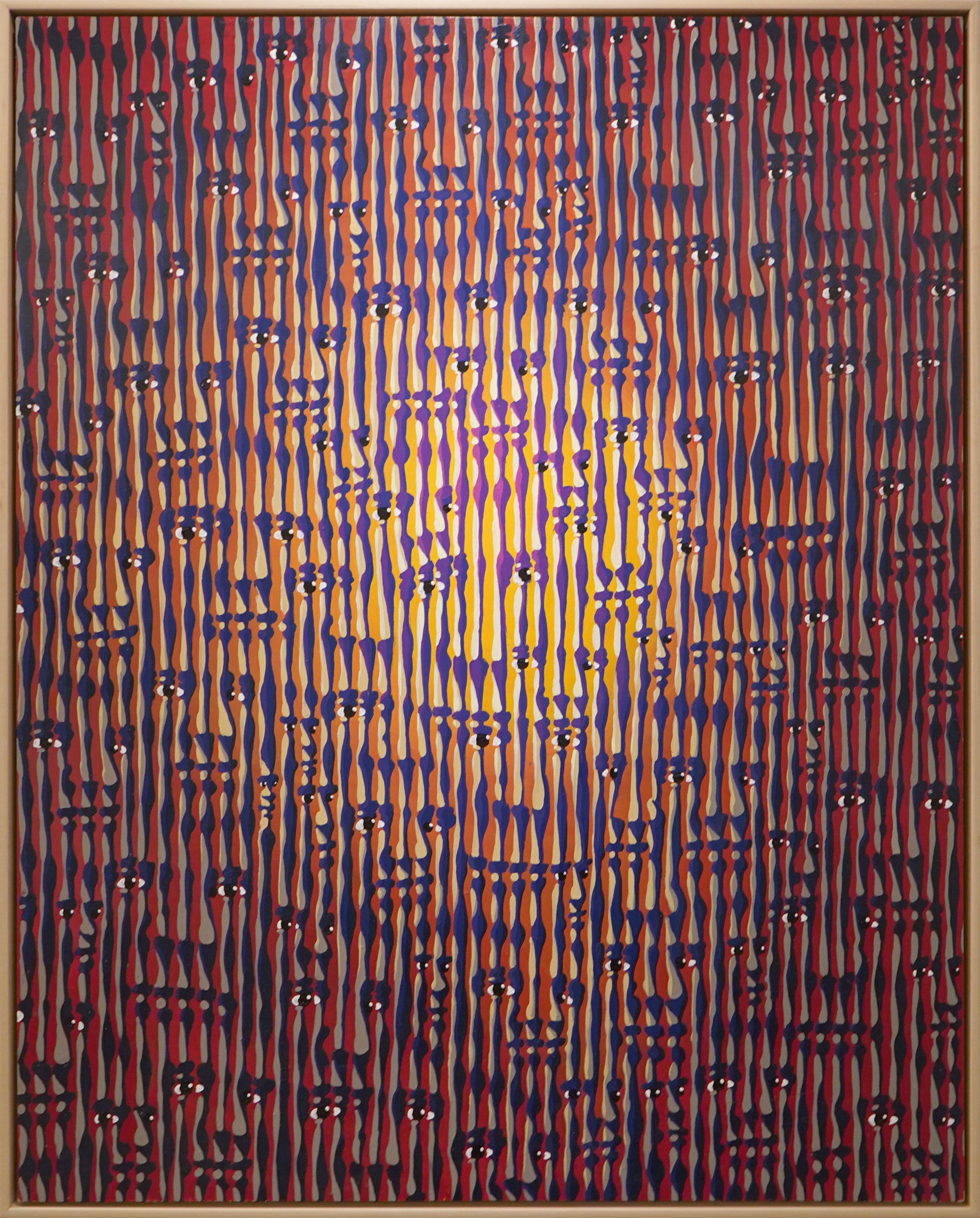 "Warmth" acrylic on wood panel, 2022, 40x50 inches (framed)