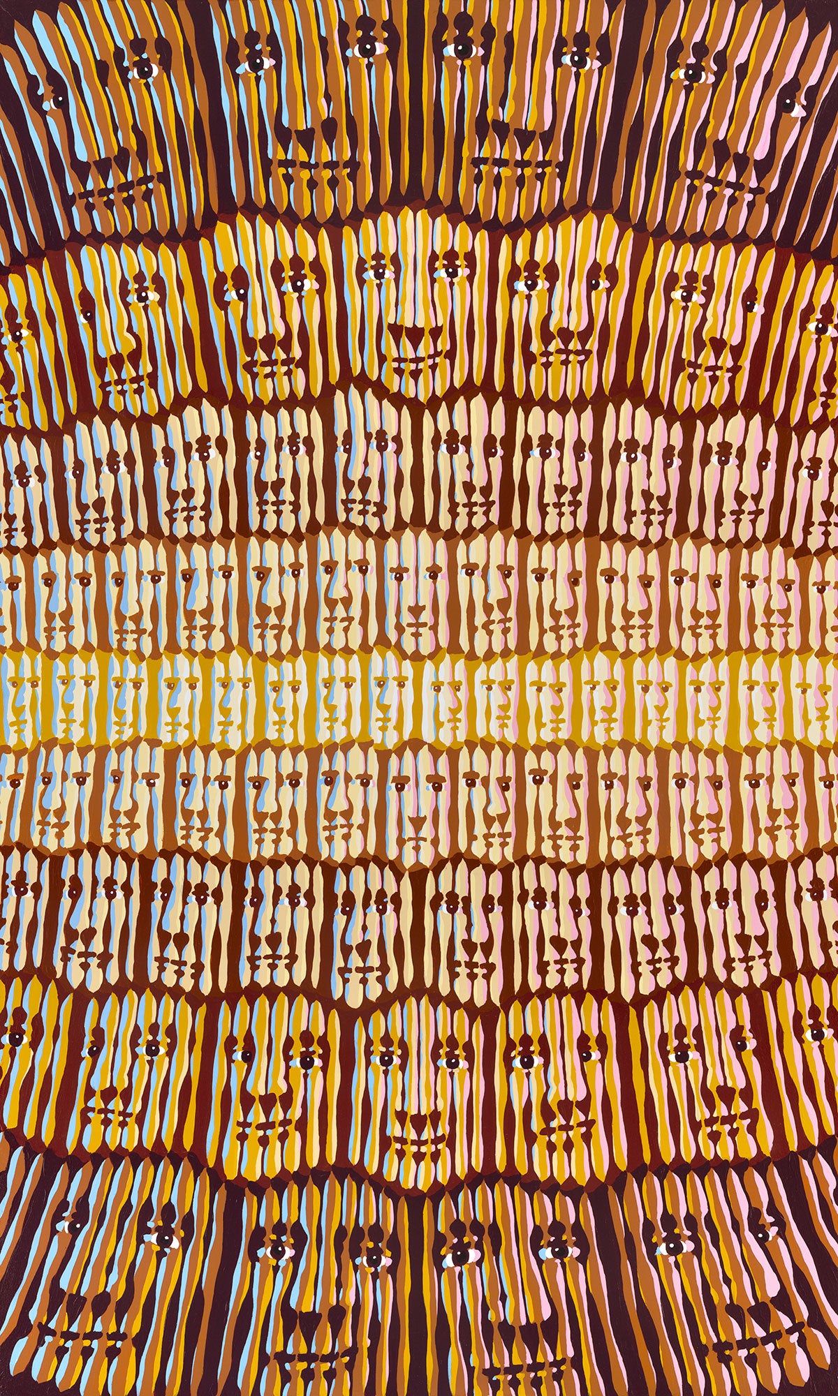 "Squeeze" acrylic on wood panel, 2022, 36x60 inches