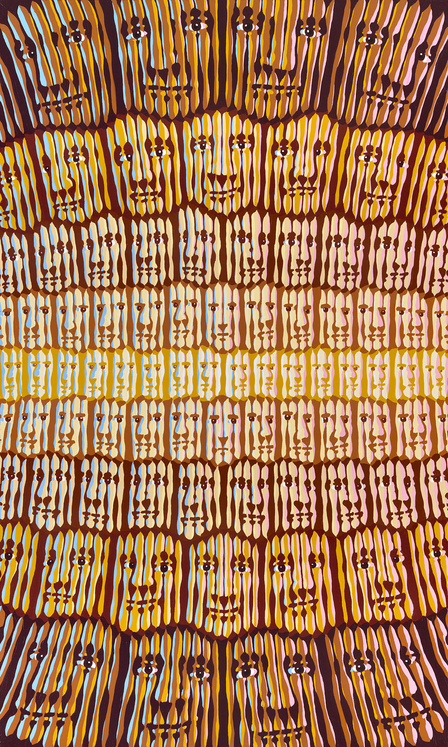 "Squeeze" acrylic on wood panel, 2022, 36x60 inches