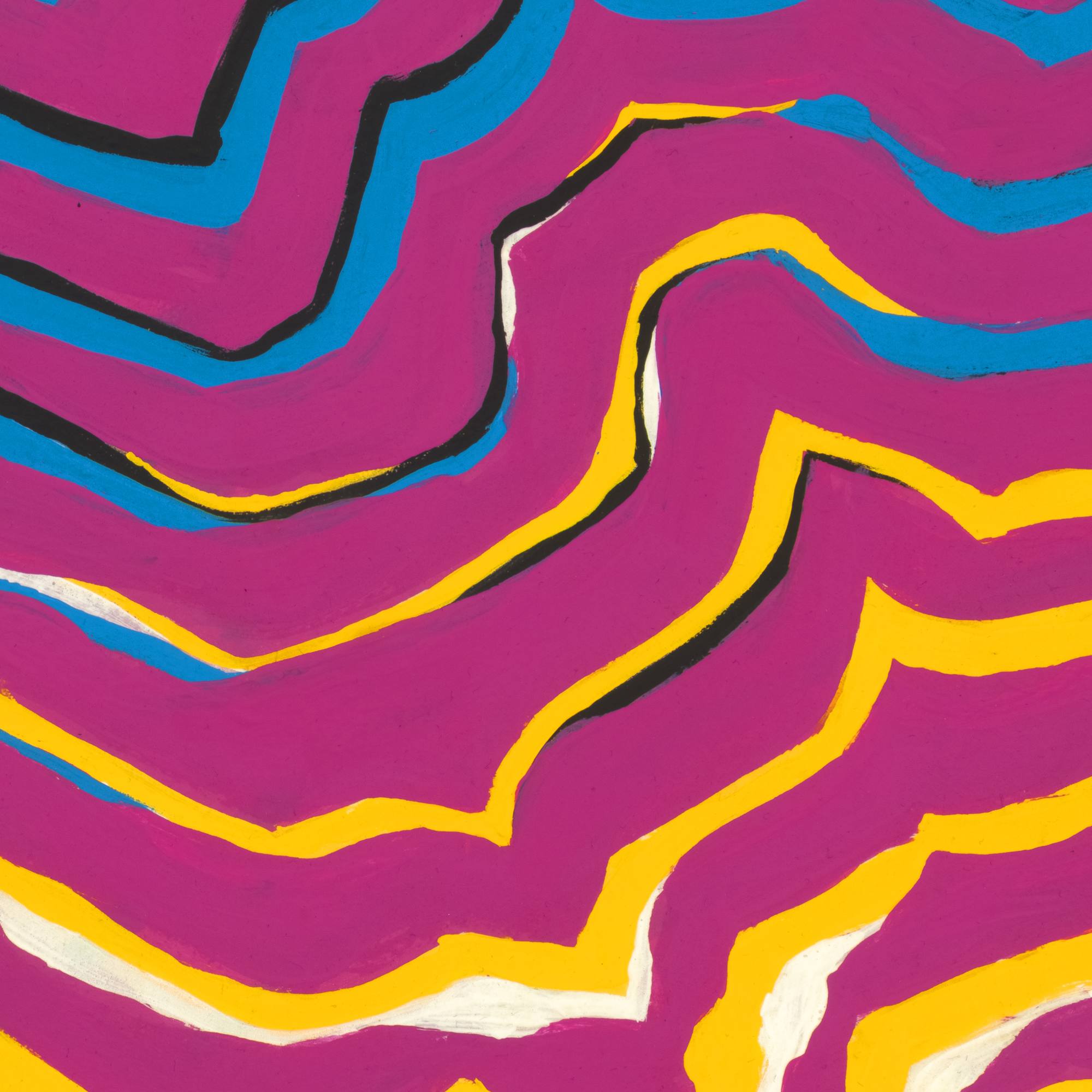 "Sunset Over South Austin" acrylic on wood panel, 2023, 36x36 inches