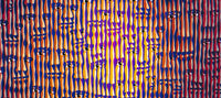 Acrylic contemporary painting faces pareidolia trippy psychedelic modern painting tavis halftone halftonism