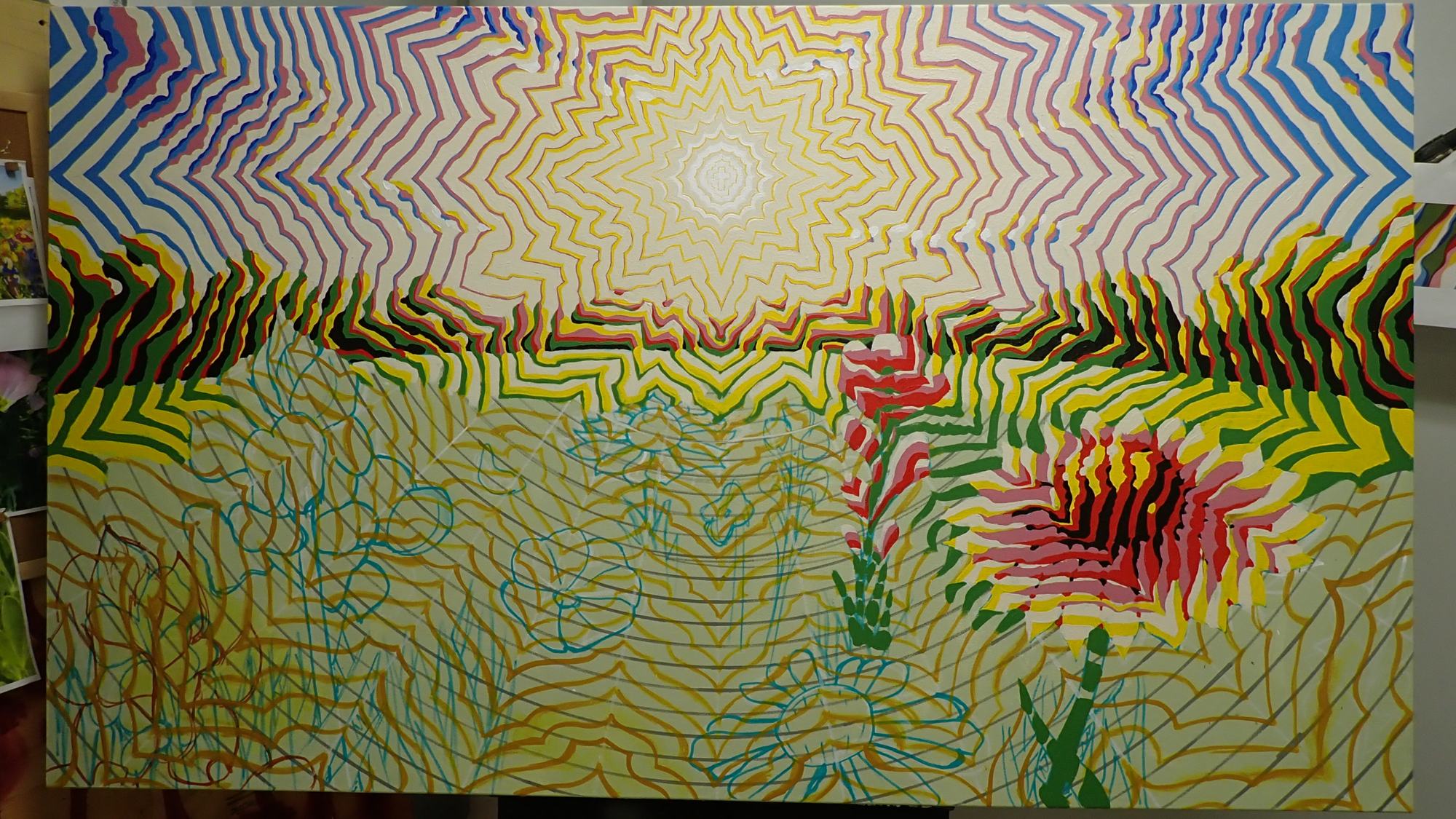 "Wildflowers" acrylic on canvas, 2025, 62x36 inches