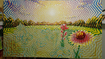 "Wildflowers" acrylic on canvas, 2025, 62x36 inches