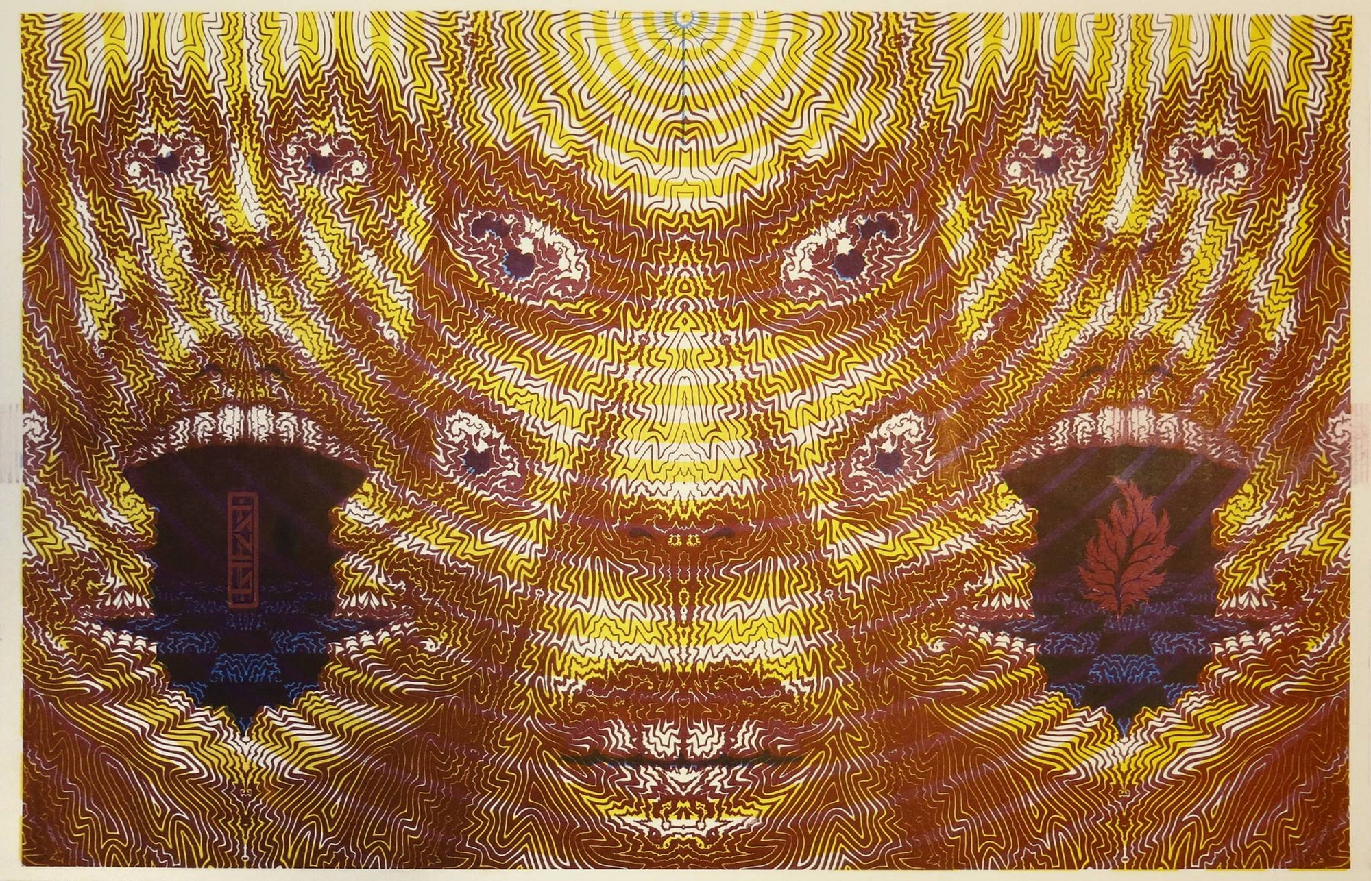 "Bridging the Gap" 3-color risograph print on 17 x 11 paper, limited edition of 100