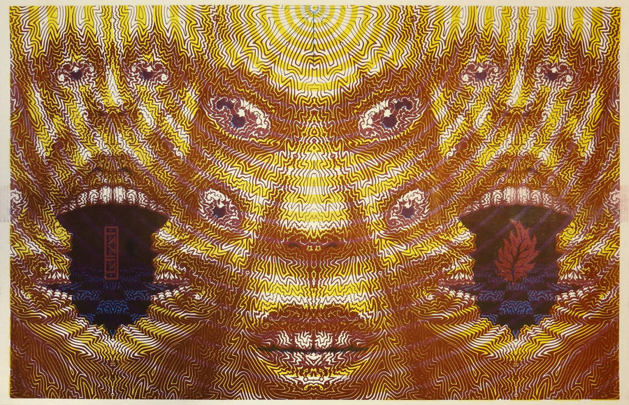 "Bridging the Gap" 3-color risograph print on 17 x 11 paper, limited edition of 100