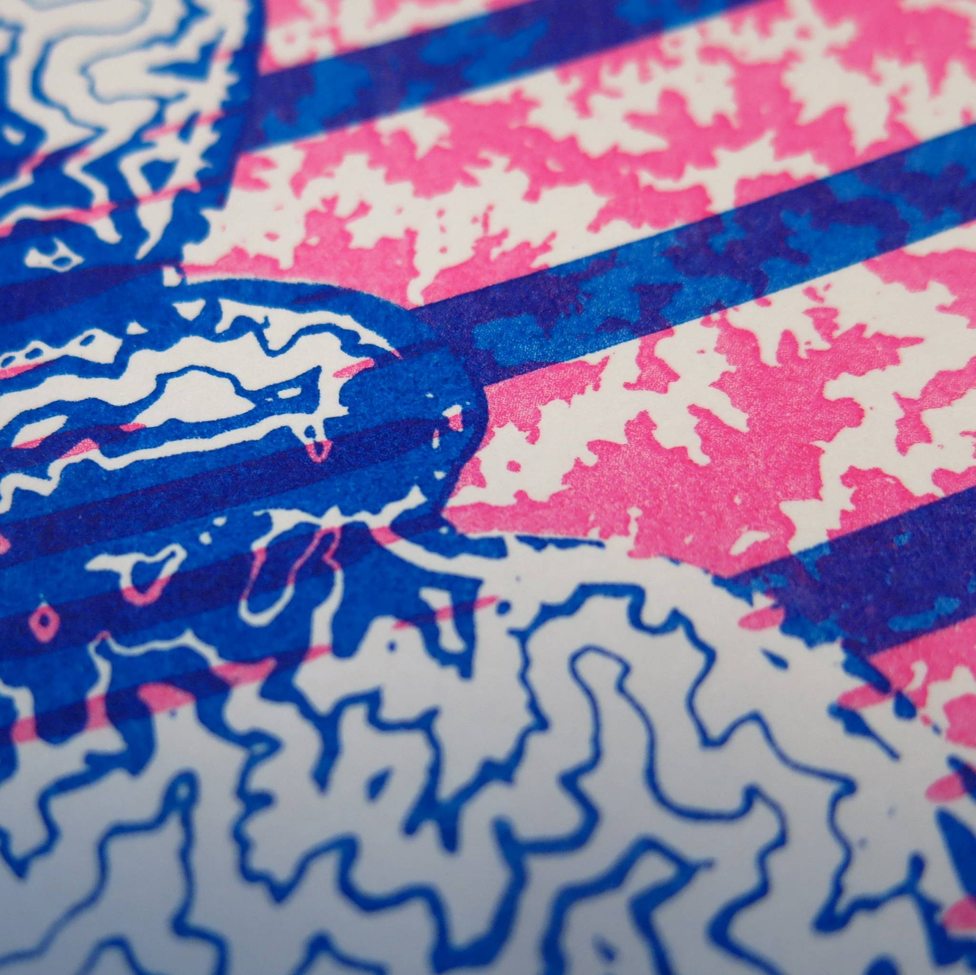 "The Excorcist" 2-color risograph print on 11 x 17 paper, limited edition of 100