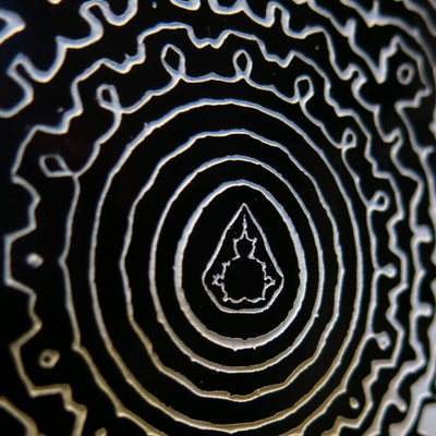 "Fractal Revolution" single edition painted Laser Engraving, 2018, 25 x 35 inches framed