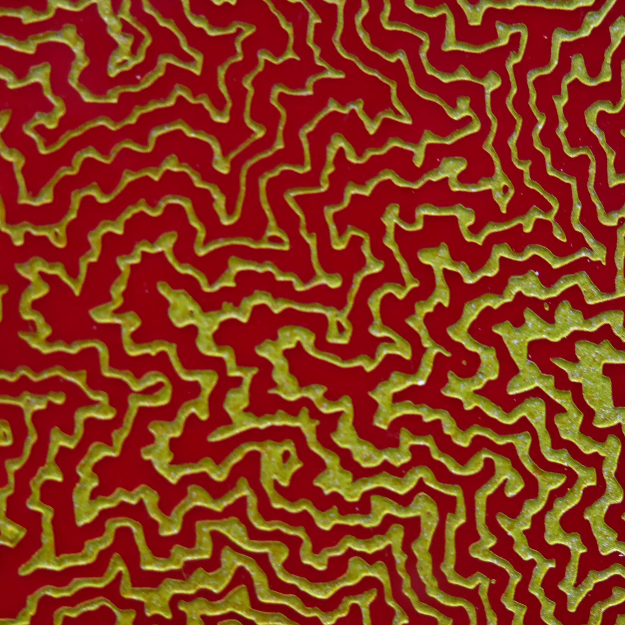 "Fractal Revolution" single edition painted Laser Engraving, 2018, 25 x 35 inches framed