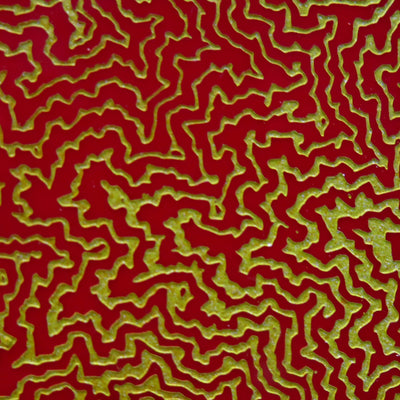 "Fractal Revolution" single edition painted Laser Engraving, 2018, 25 x 35 inches framed