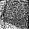 "Portrait of Keith Haring" woodblock print on 32x40 inch Somerset Sateen paper, limited edited signed and numbered out of 15